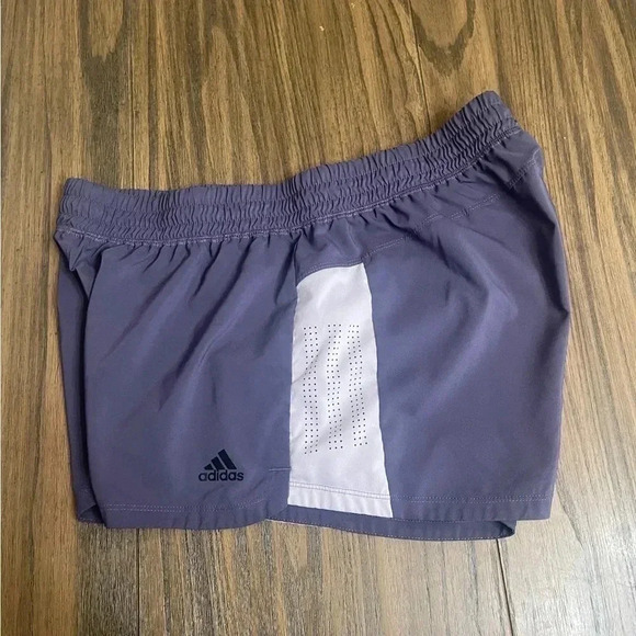Adidas Climalite Women’s Purple Athletic Shorts Purple and White size Large - Picture 10 of 10